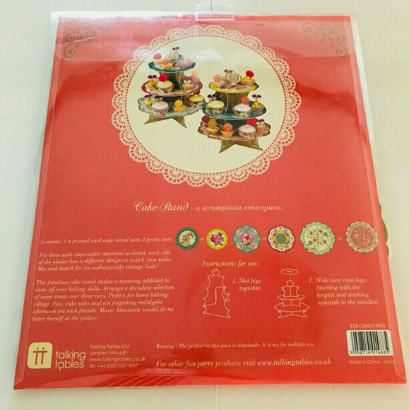 Printed Card 3 Tier Reversable Cake Stand - Picture 9 of 9